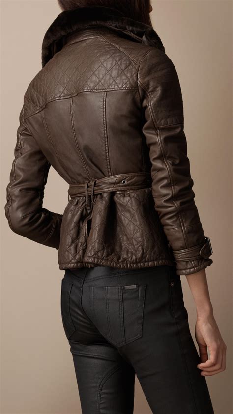 burberry brit feering shearling jacket|burberry shearling collar jacket.